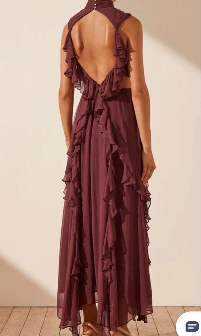 Shona joy marquis backless frill maxi dress