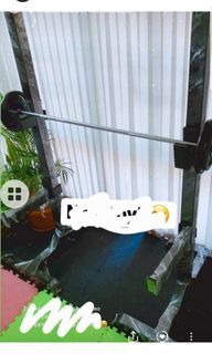Squat stand with long bar