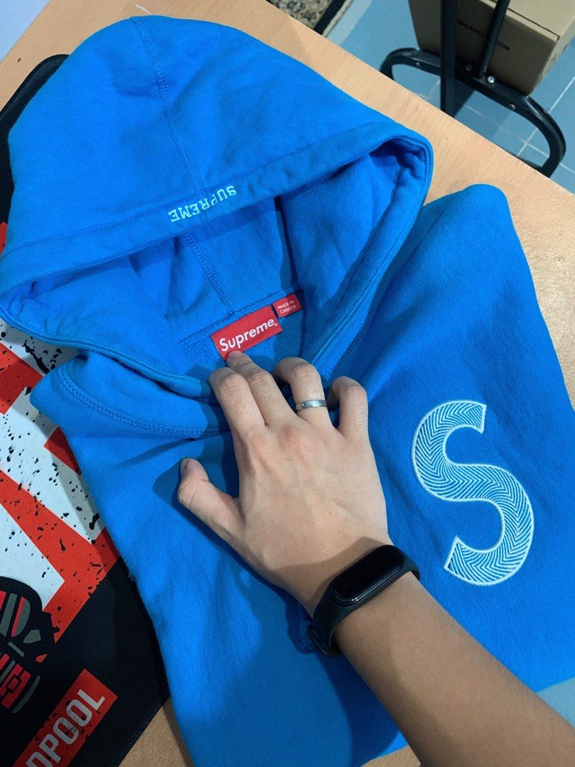 Supreme s logo deals hoodie blue