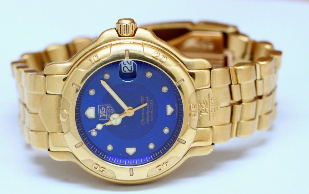 Tag Heuer 18K gold Blue dial box cert Luxury Watches on Carousell