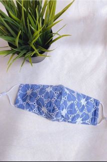 The Stage Walk MARISA FLORAL EYELET MASK IN CORNFLOWER BLUE NEW