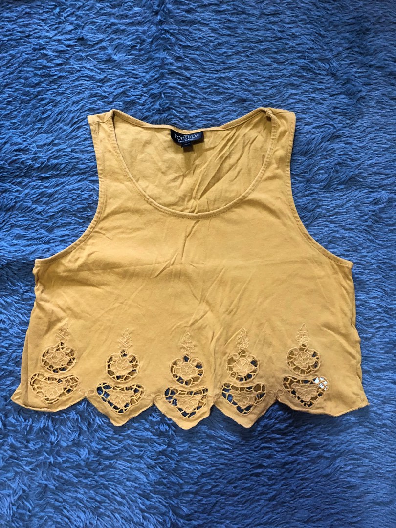 Topshop yellow crop top on Carousell