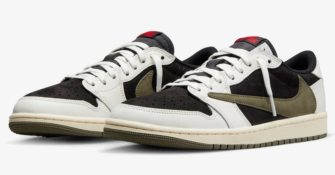 Travis Scott x Air Jordan 1 Low OG Olive 24cm, 她的時尚, 鞋, 運動