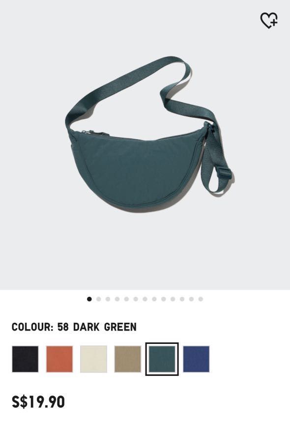 Uniqlo Round Mini Shoulder Bag (Dark Green), Women's Fashion, Bags