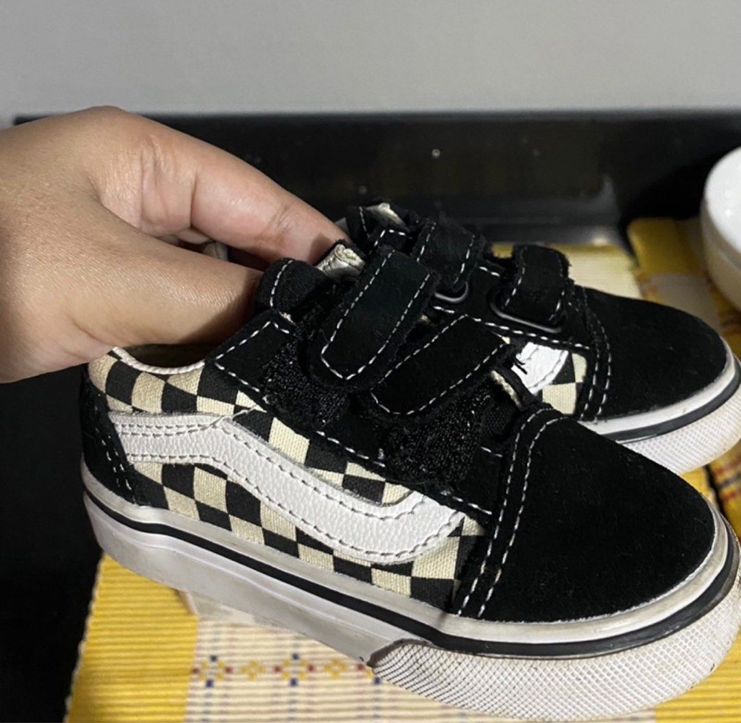 Toddler Oldskool Velcro Vans Toddler Old Skool V Shoes Neutral