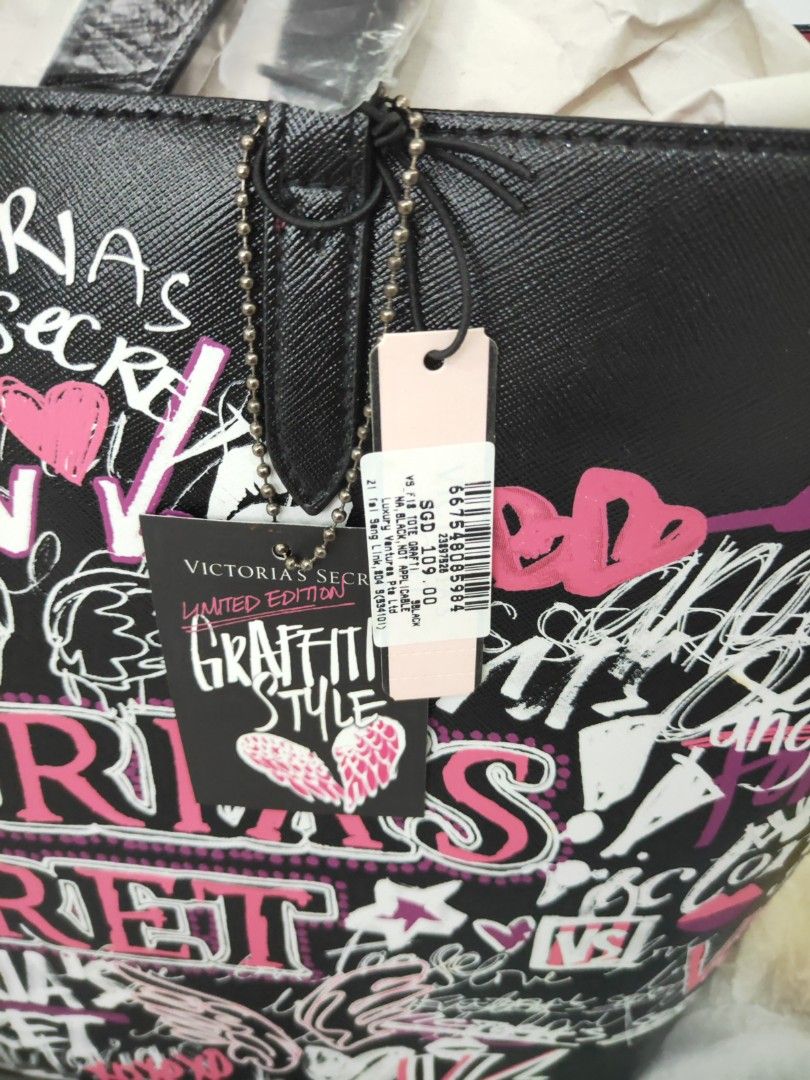 Victoria secret graffiti tote bag top