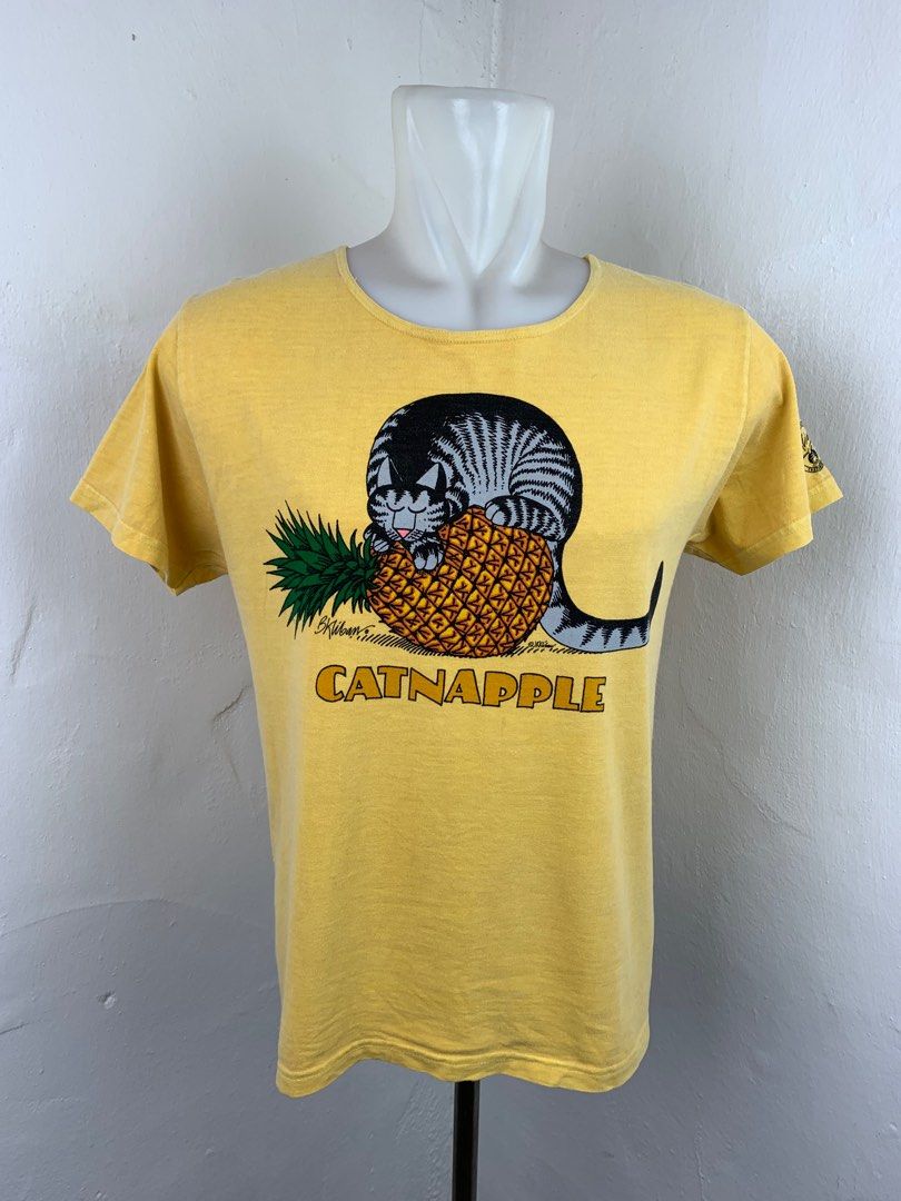 Vintage B.Kaliban Cat Cat Napple Crazy Shirt Hawaii