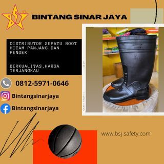 WA : 0812-5971-0646 Supplier Sepatu Boot Hitam Melayani Kepulauan Siau Tagulandang Biaro