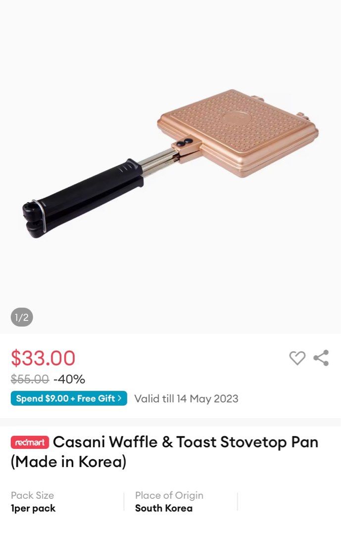 Waffle maker pan all stove including induction, Furniture & Home Living