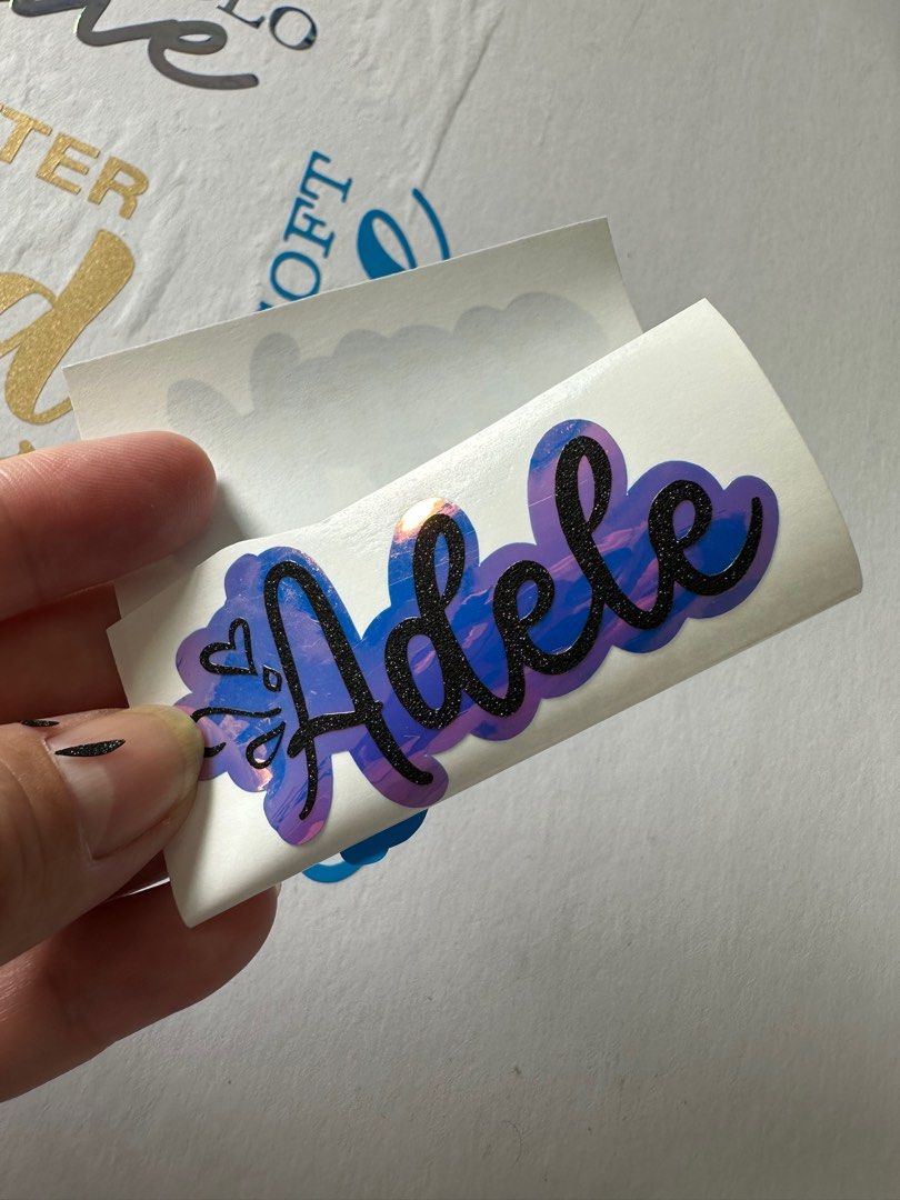 Waterproof Name stickers 2 colour combinations adhesive vinyl, Hobbies