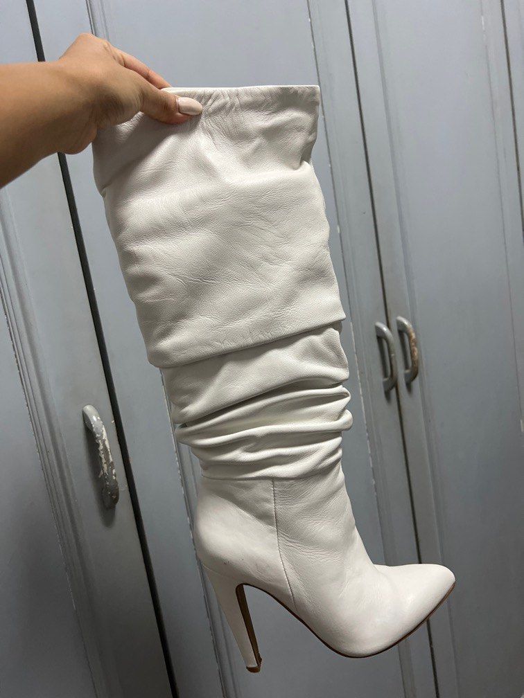 White knee high boots size 6 hotsell