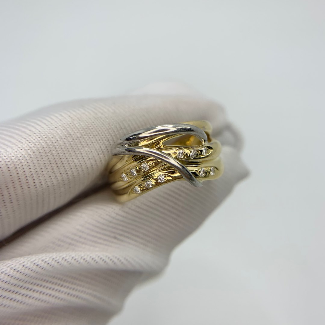 YELLOW GOLD 18K/PT900 WITH 11P 4.16g RING 227026088