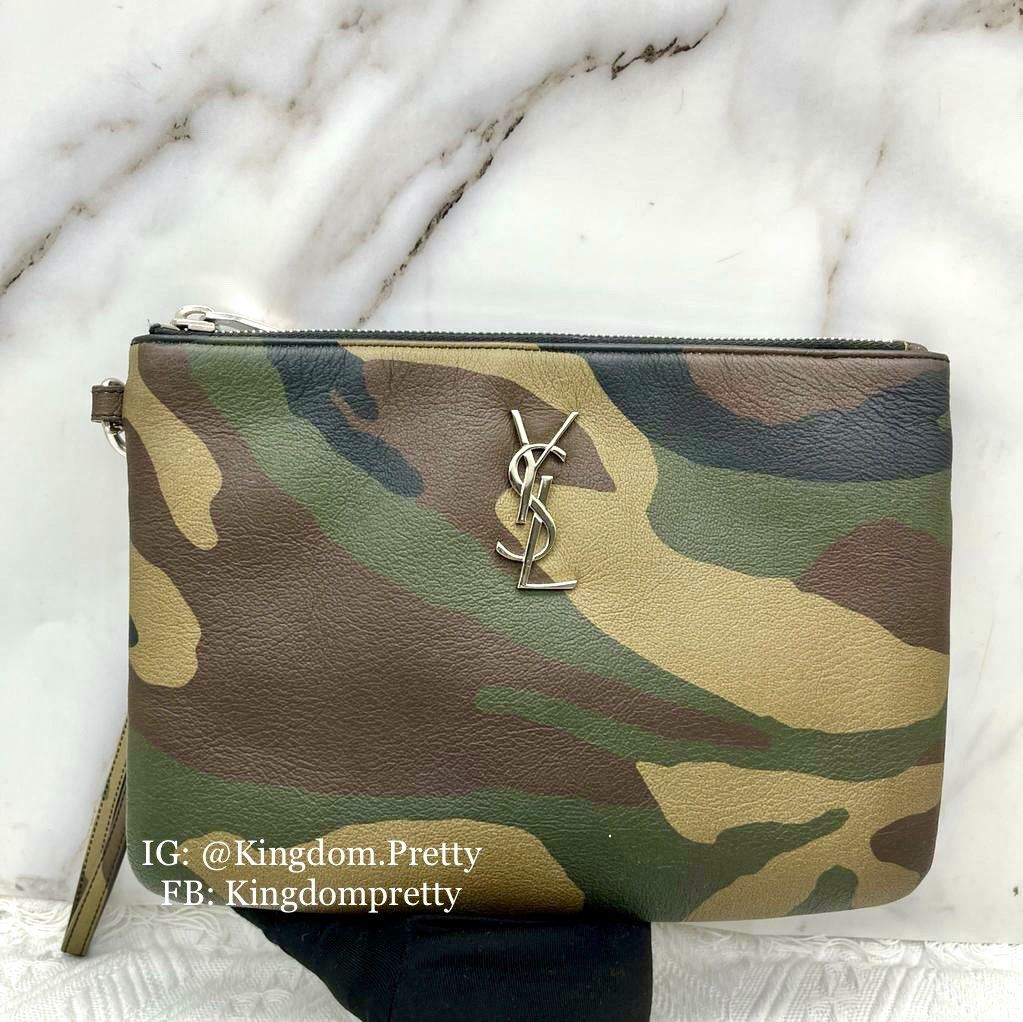YSL Saint Laurent Camouflage Pouch Clutch Bag Pre order