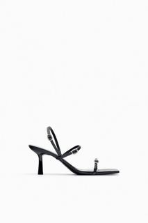 Zara black high heel sandals with straps (BNWT)