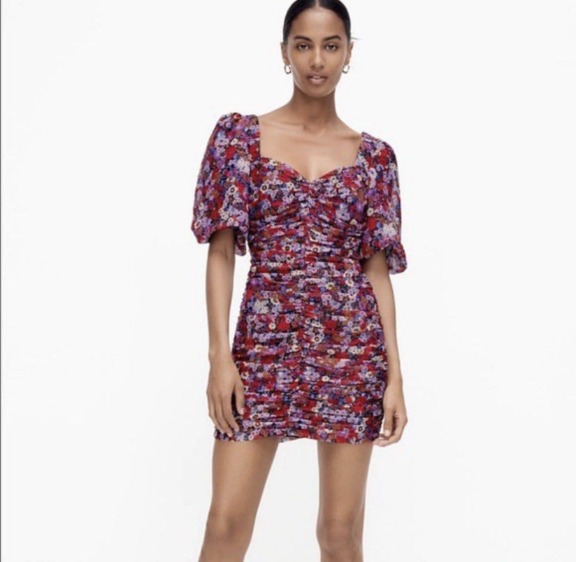 Zara printed shop draped dress