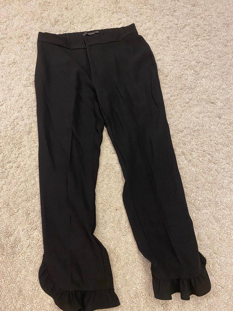 Zara Work Pants with Flare, Women's Fashion, Bottoms, Other Bottoms on Carousell