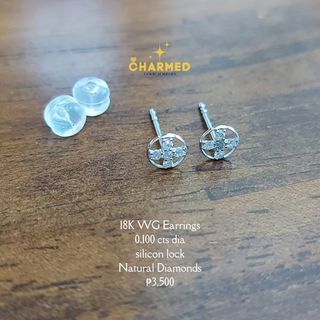 18K WG XO Halo Dainty Diamond Stud Earrings