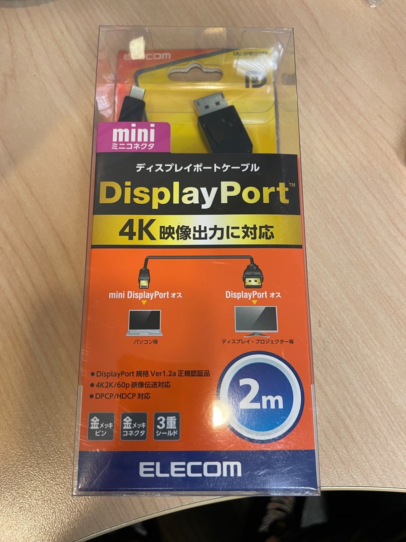 4k mini display port to display port cable, 電腦＆科技, 電腦周邊及配件, 電腦線、轉接線及轉換器 Carousell