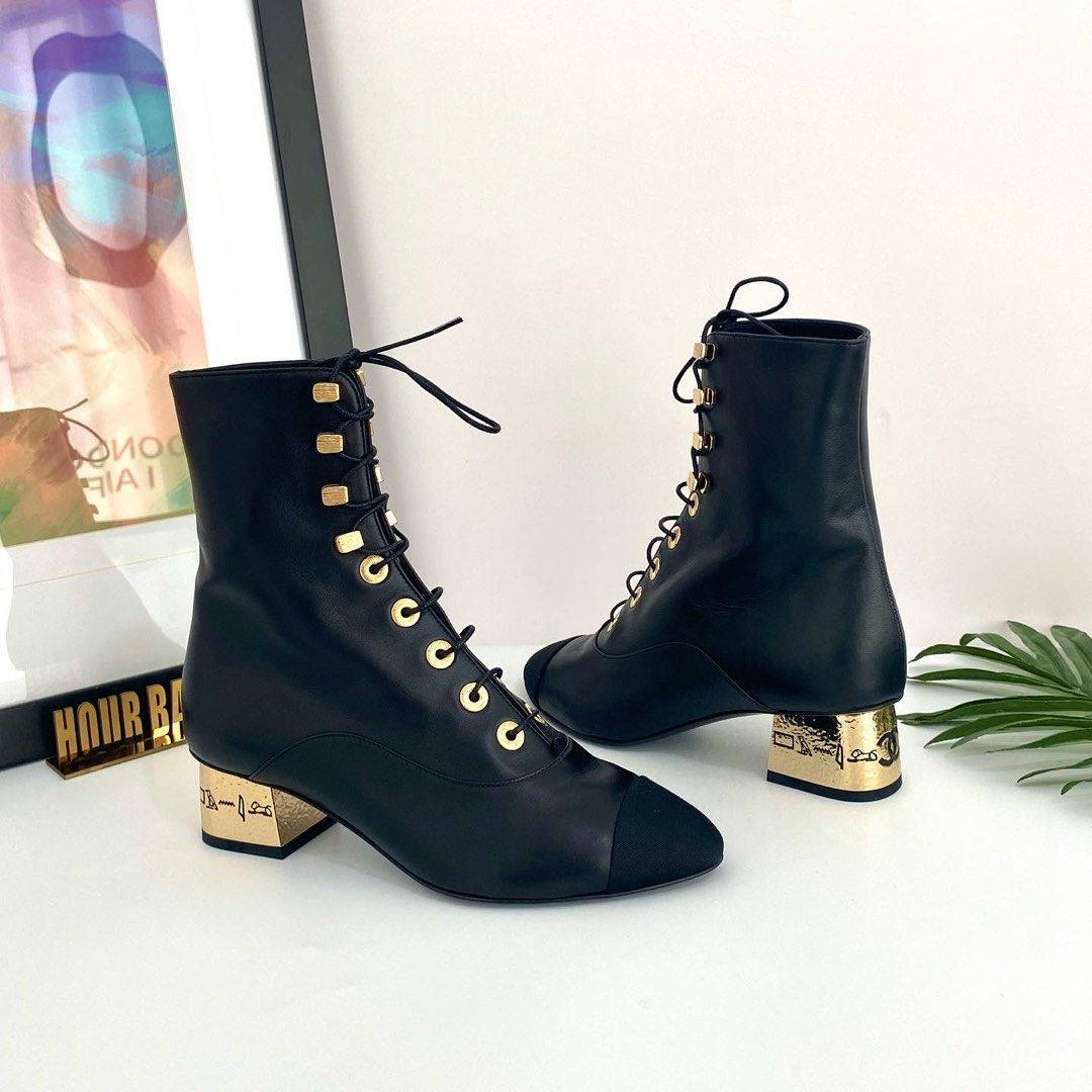 Chanel heel outlet boots