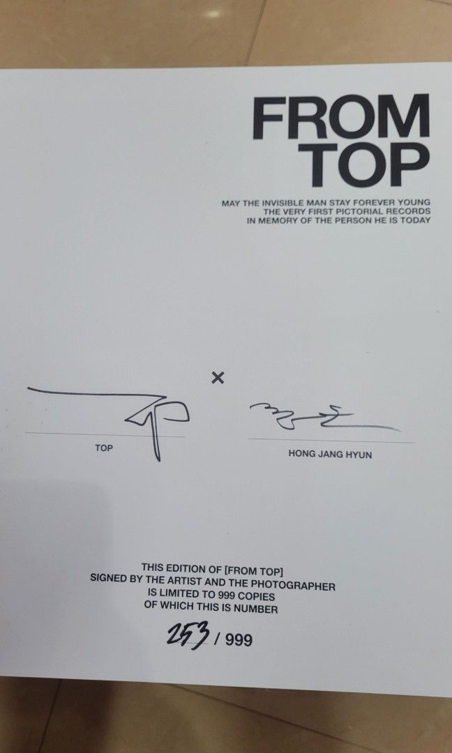 絕版限量］Bigbang TOP 1st Pictorial Records [From TOP