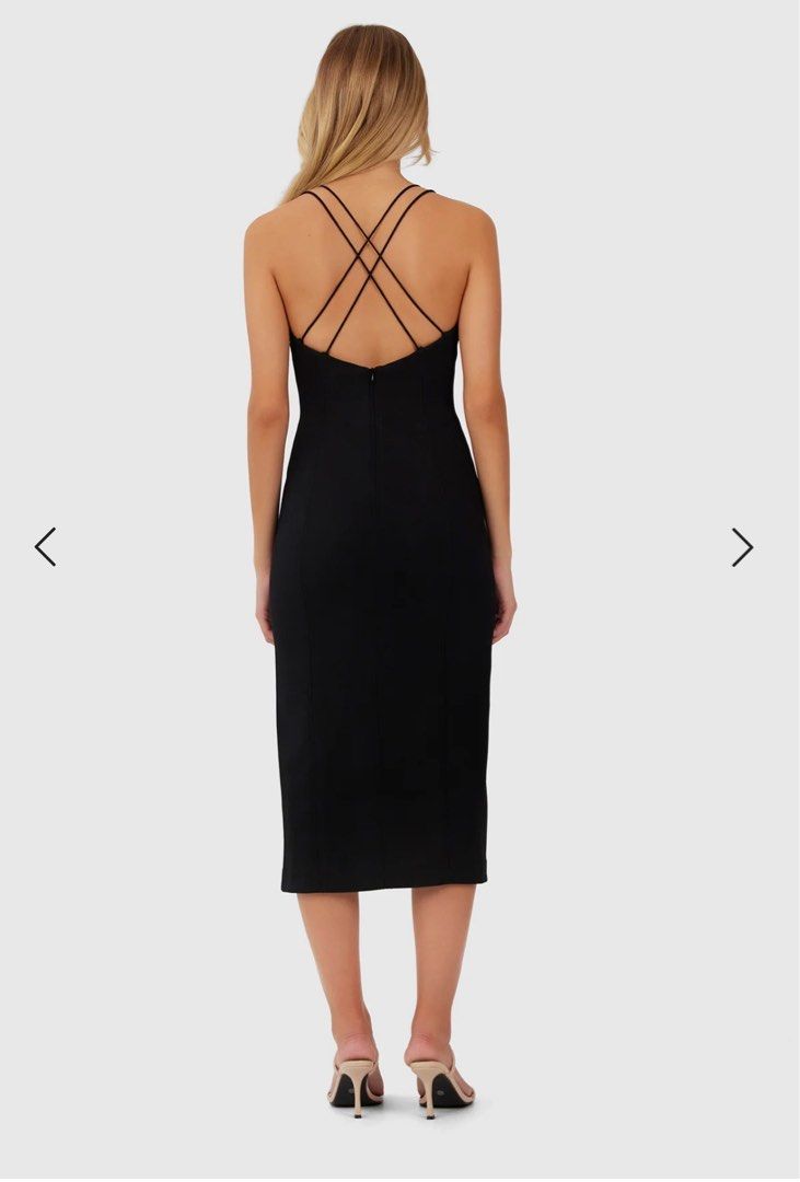 BNWT FINDERS KEEPERS MIDI DRESS BLACK