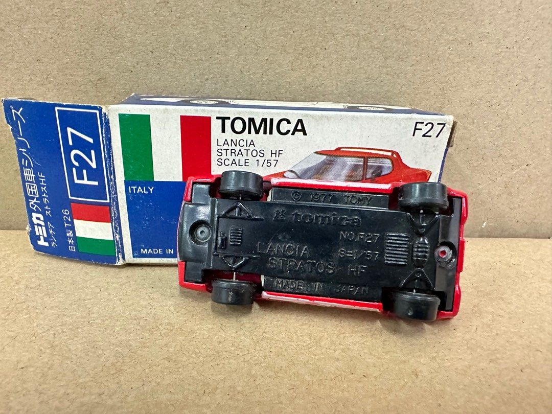 平放絕版Tomica車仔藍盒made in Japan F27 lancia stratos HF Marlboro
