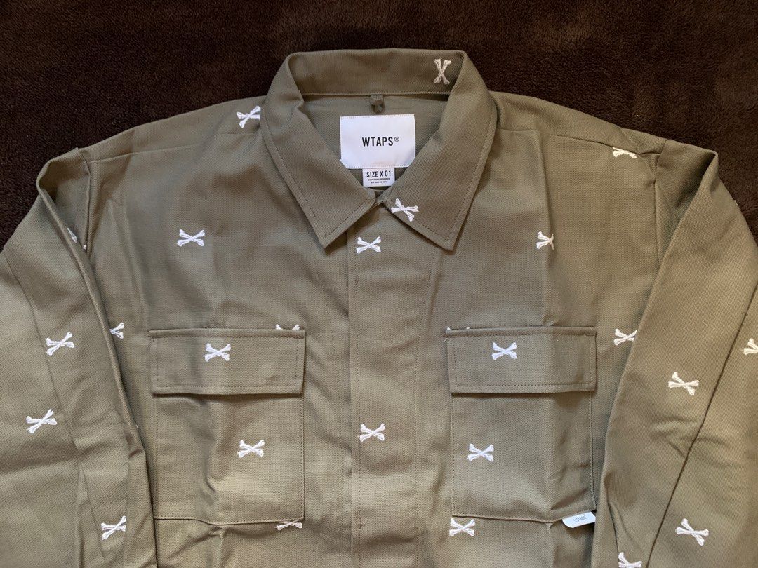 🇯🇵全新Wtaps 22SS jungle greige shirt 01 LS Cotton Oxford size 01 