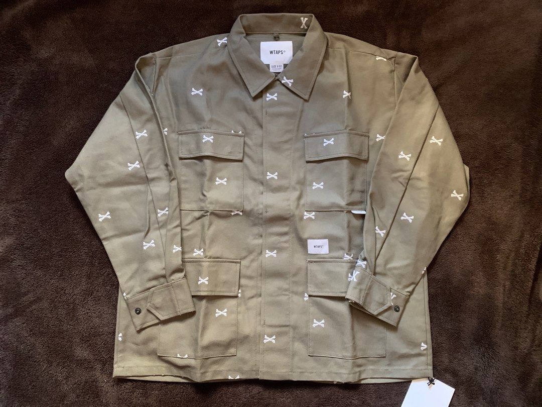 🇯🇵全新Wtaps 22SS jungle greige shirt 01 LS Cotton Oxford size 01