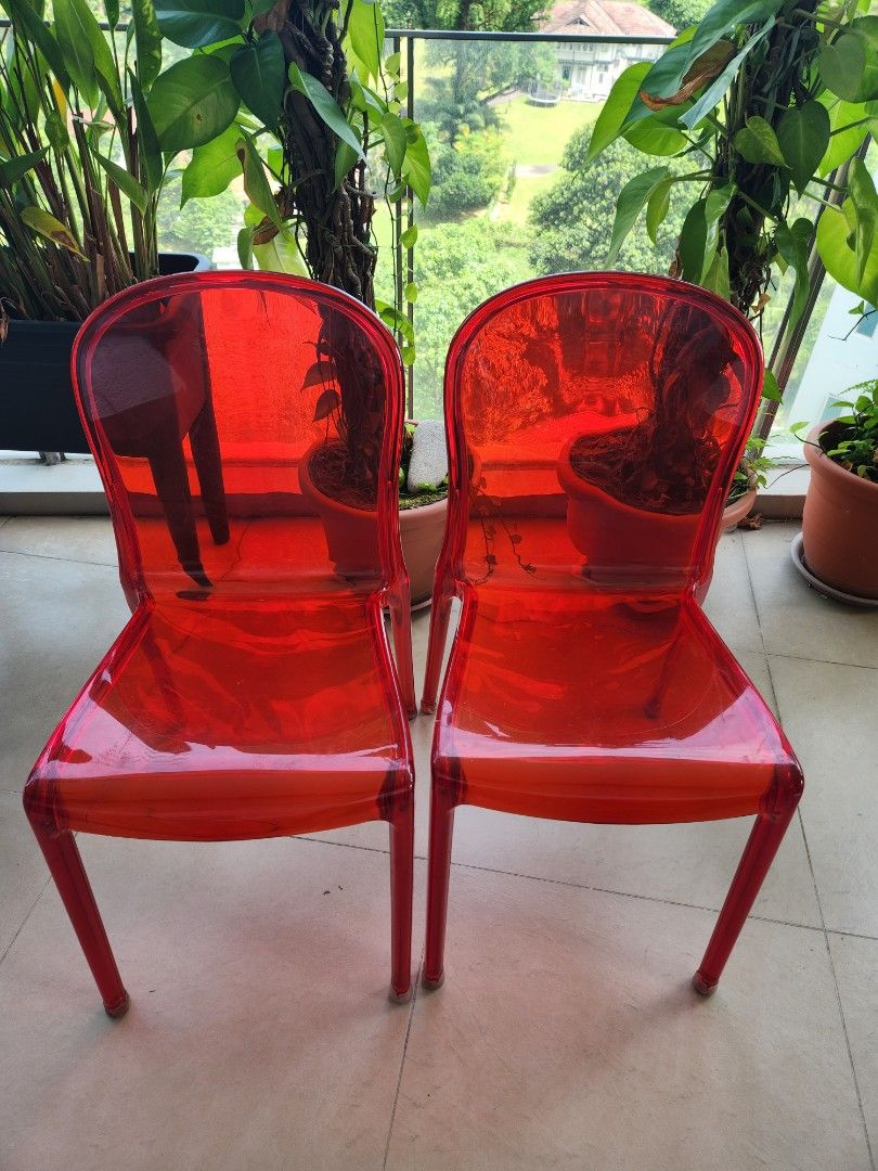 Acrylic chairs, Furniture & Home Living, Furniture, Chairs on Carousell