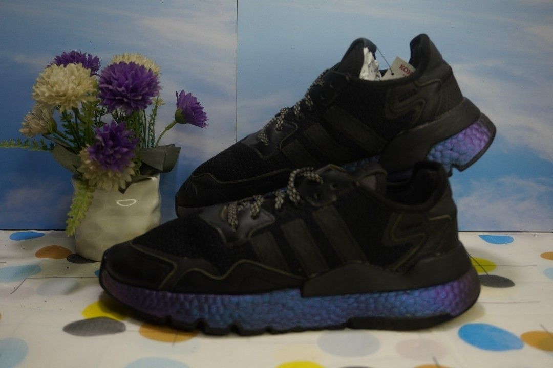 Adidas Nite Jogger Metallic Blue Boost Core Blcak Size 41.5 Insole