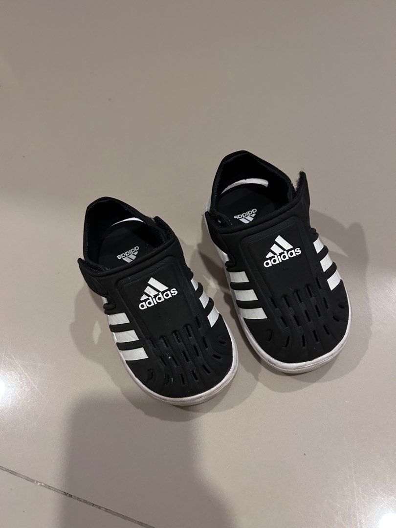 Adidas shoes water slide black 5K on Carousell