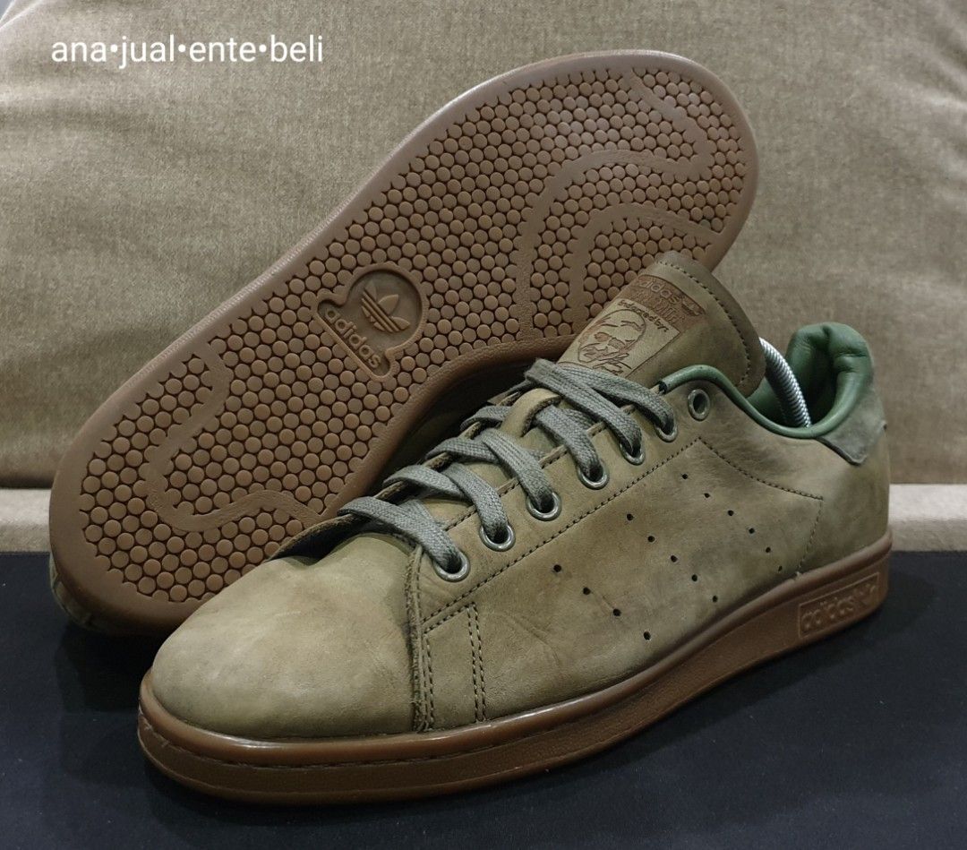 ADIDAS STAN SMITH ORIG. 9uk Full Leather. ARMY GREEN . Kondisi