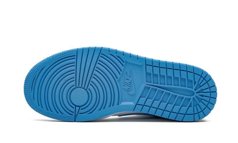White jordans with best sale blue bottom