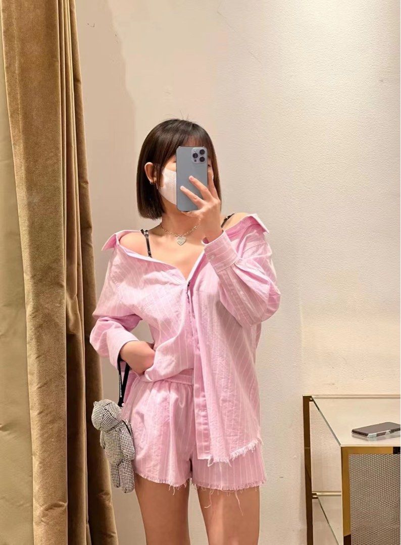 Alexander wang pink top and skirt coords set preorder, Luxury, Apparel on  Carousell