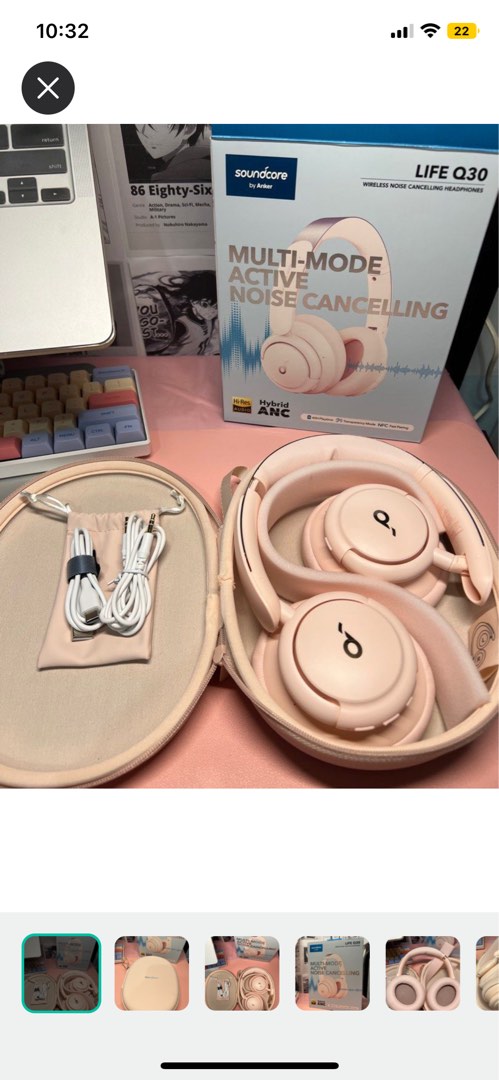 Anker Life Q30 Soundcore wireless pink complete set with box on Carousell