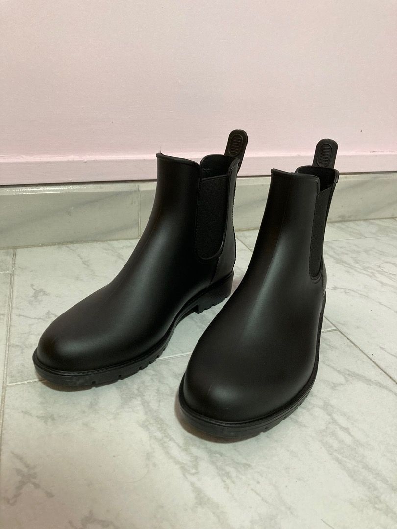 Asgard Women s Ankle Rain Boots Waterproof Chelsea Boots Black 7