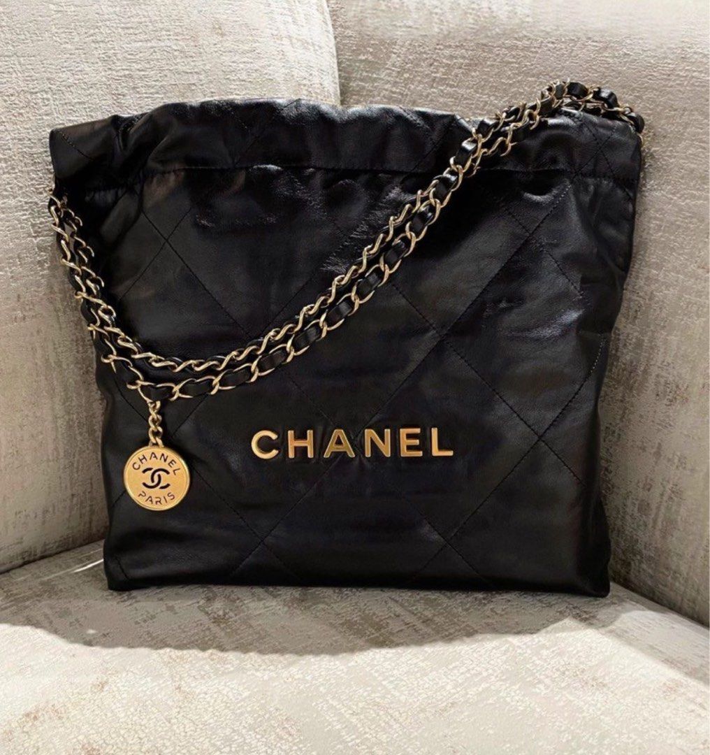 AUTHENTIC CHANEL C22 SMALL BLACK GHW