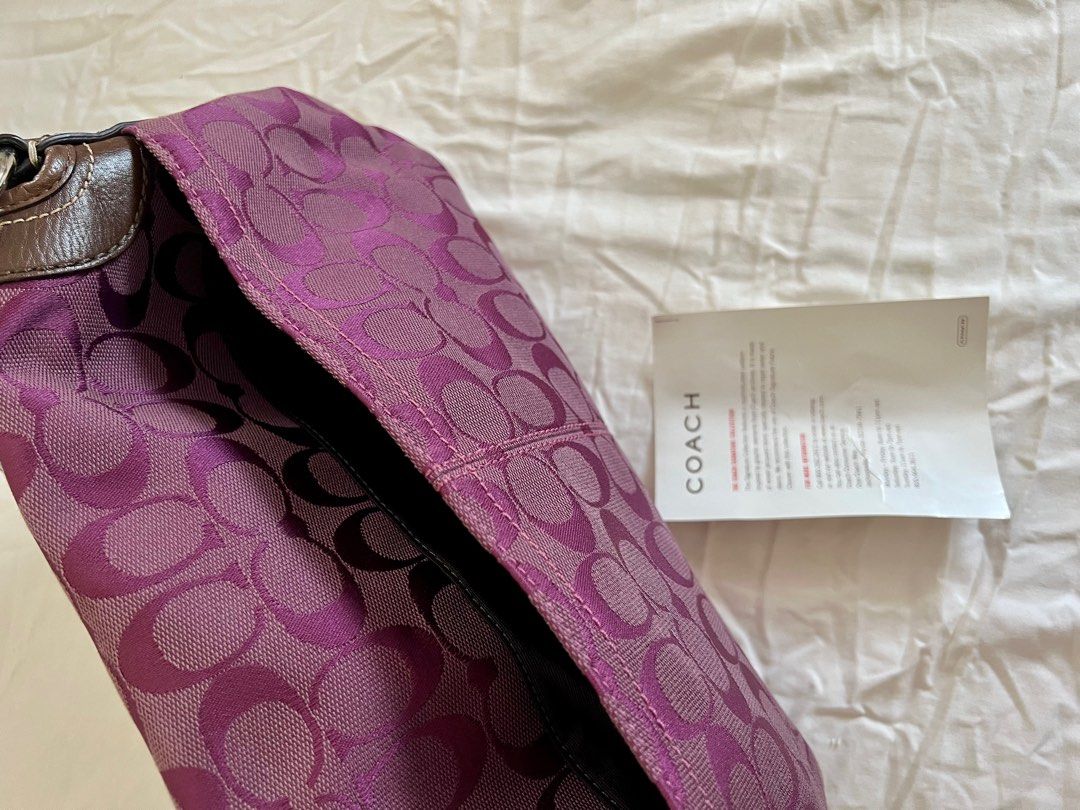 Purple metallic coach purse clearance