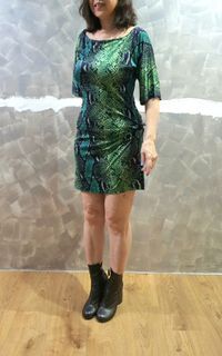 Authentic DVF animal print dress with cinched waist details - Diane Von Ferstanberg