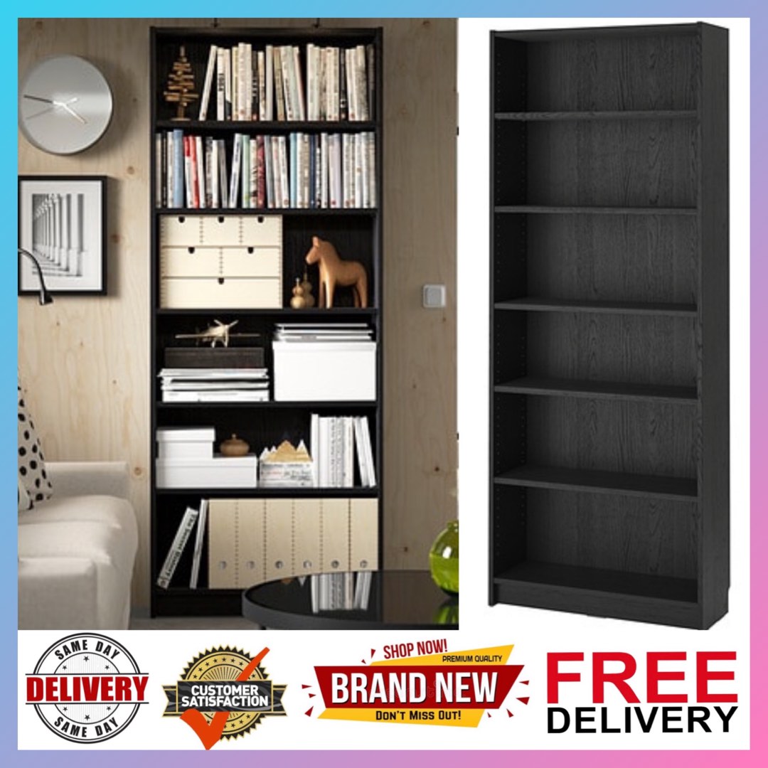 BILLY Bookcase Black Shose display Shose rack, luxury bag display ikea