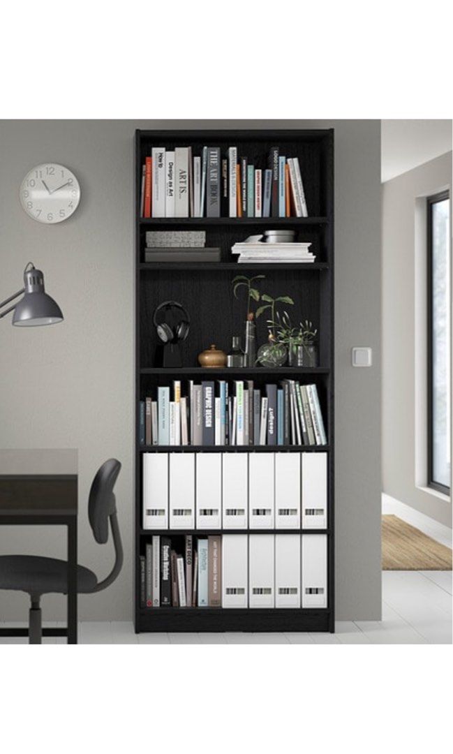 BILLY Bookcase Black Shose display Shose rack, luxury bag display ikea