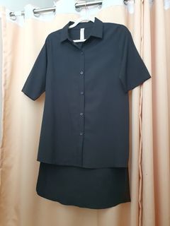 Black Japanese Polo long back dress