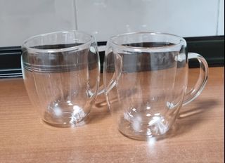 Double Wall Cappuccino Glass Mugs 8.5oz, Clear Coffee Mug Set Of 4 Espresso Mug  Cups,double Wall Insulated Glass Mug With - Glass - AliExpress