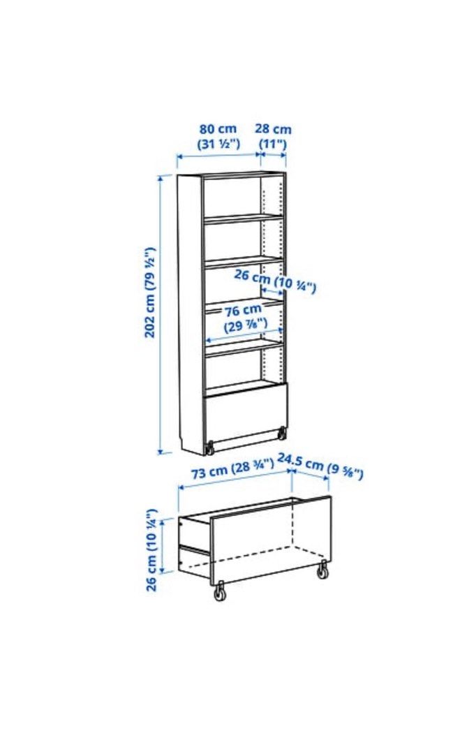 Bookshelf bookcase white BILLY Bookcase with drawer White 80x30x202