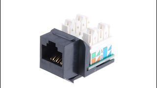 Brand-Rex Cat6 UTP 90° Face Plate 110 Keystone Modular Jack (Black)