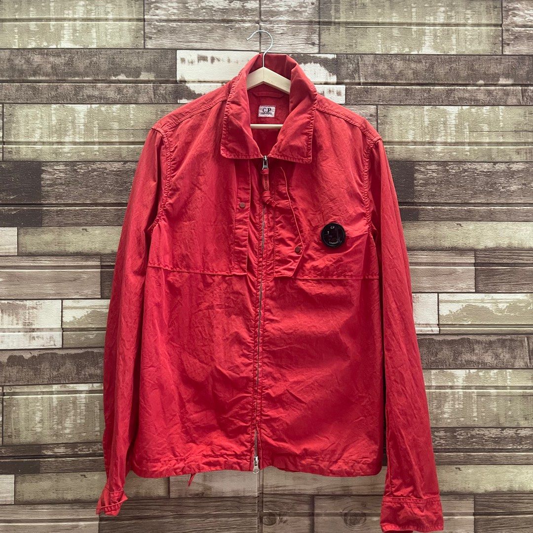 C P Company red Overshirt lens jacket