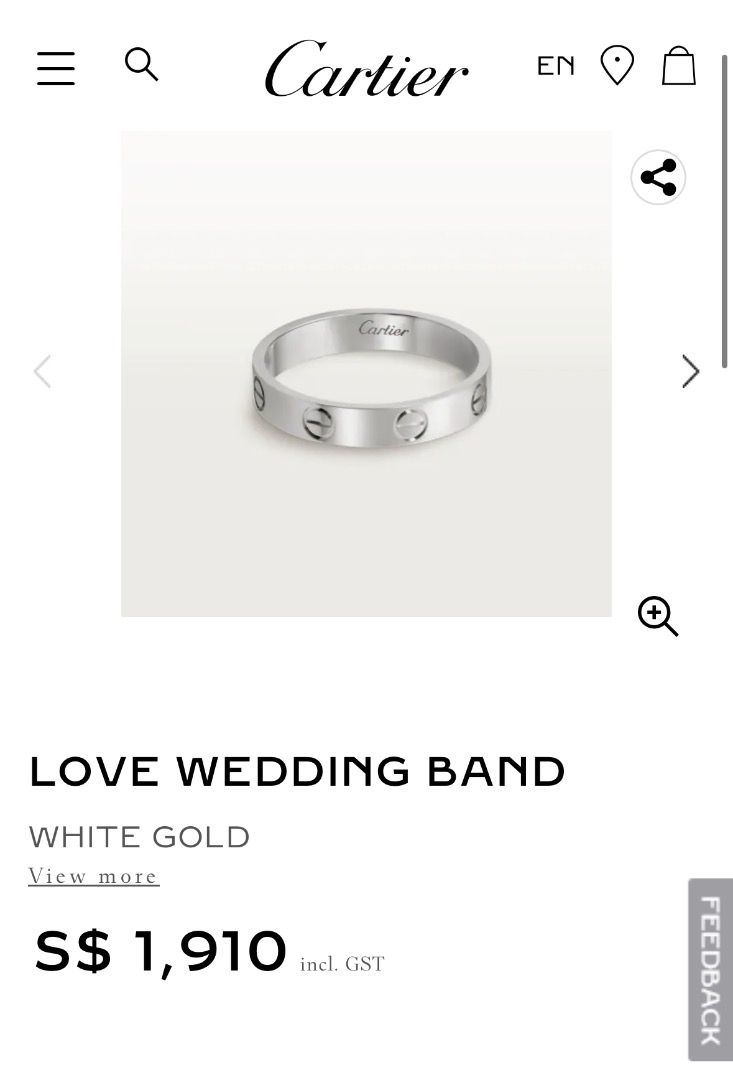 Cartier love sales ring small