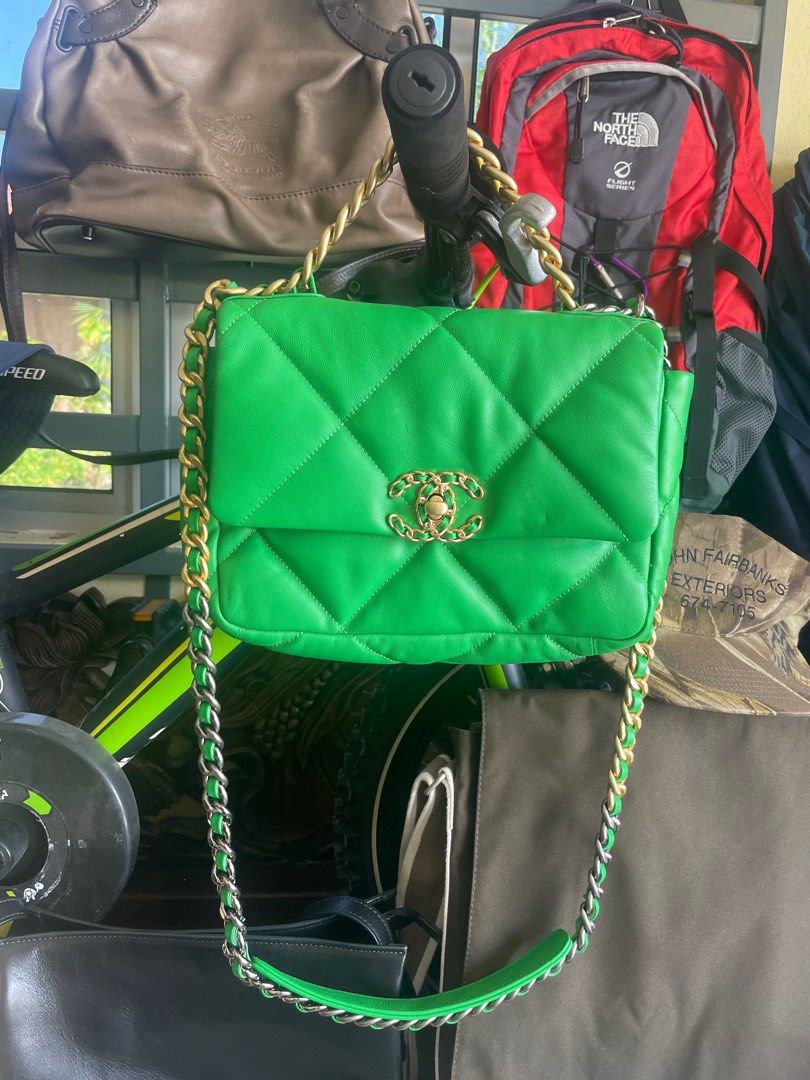 Chanel 19 flap bag in green Luxury Bags Wallets on Carousell