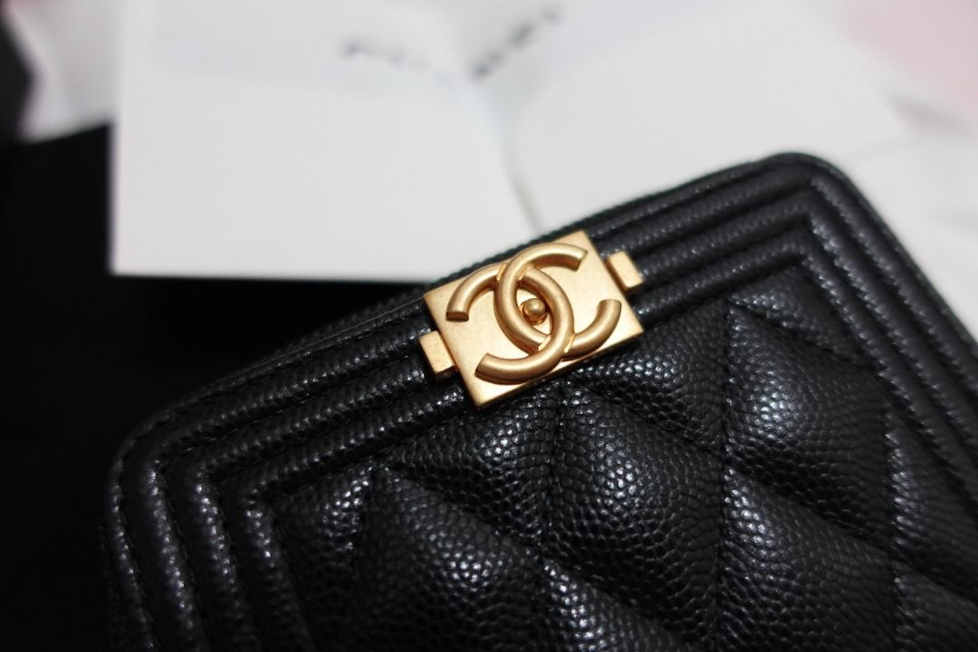 Chanel Boy Chanel Zipped Coin Purse, Black