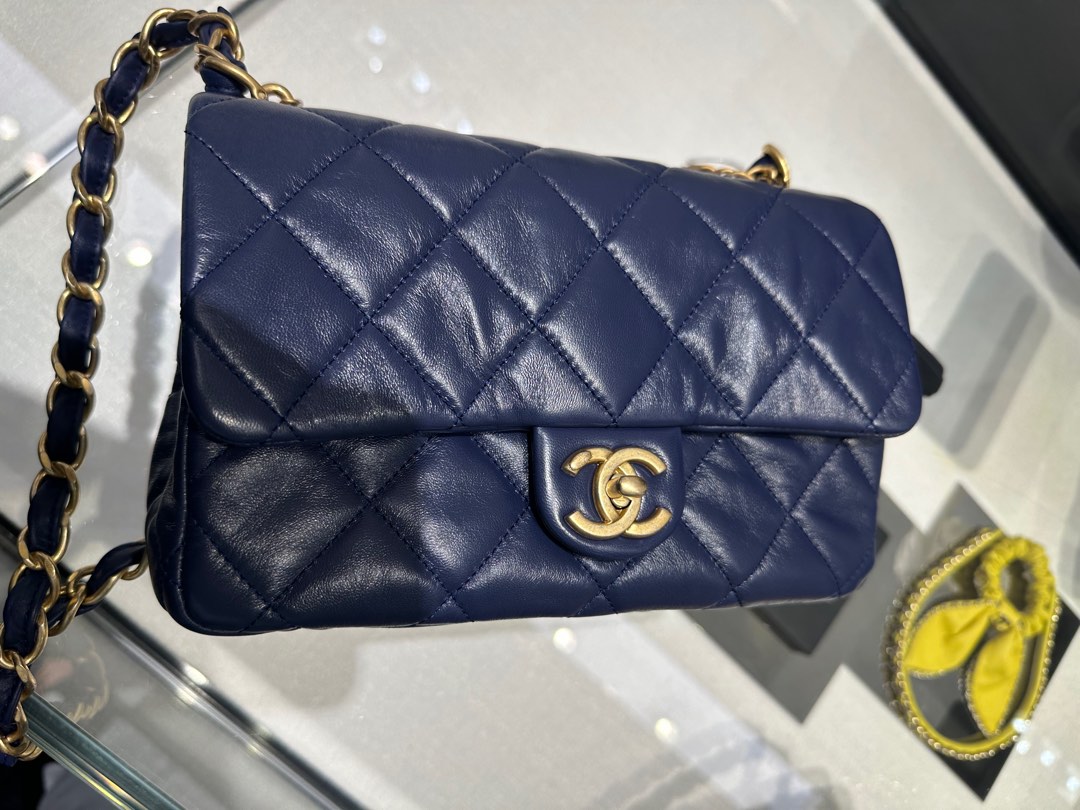 Chanel mini flap with Chanel coin 23s (blue marine), Luxury, Bags ...